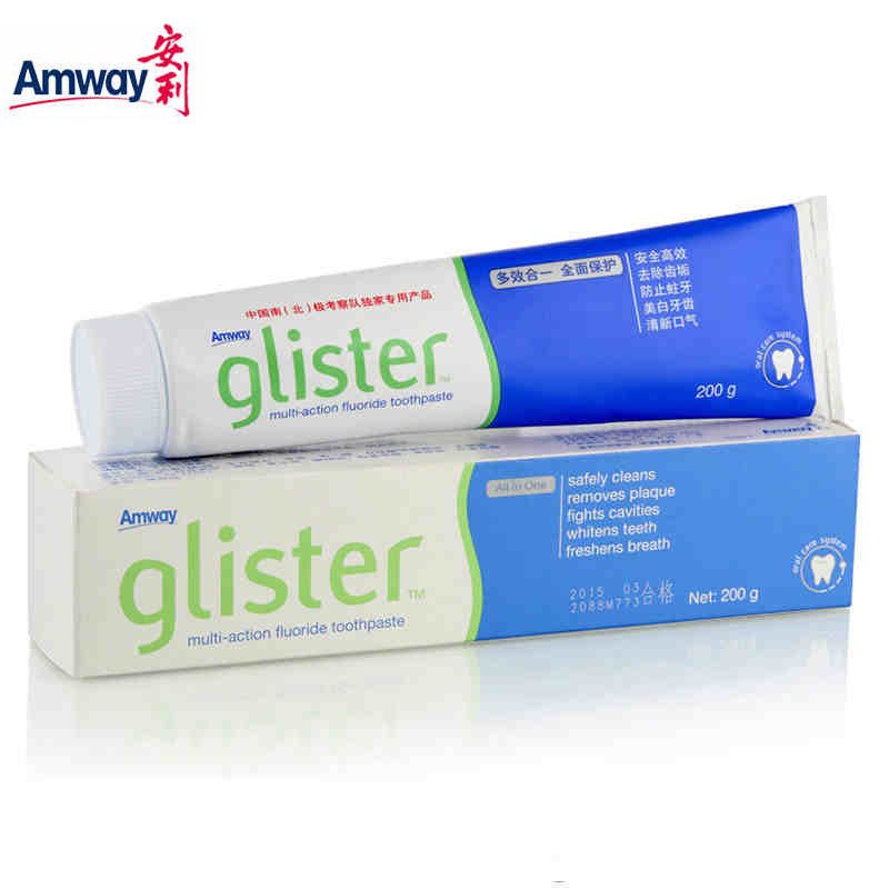 amway安利含氟牙膏 安利国产正品丽齿健多效含弗薄荷味牙膏 200g