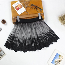 Lace skirt skirt mesh skirt spring and summer womens 2021 new A-word transparent inner tie base skirt ultra-short cover skirt