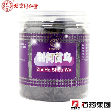 北京同仁堂制何首乌 何首乌片200g/瓶 乌须发 制首乌 H