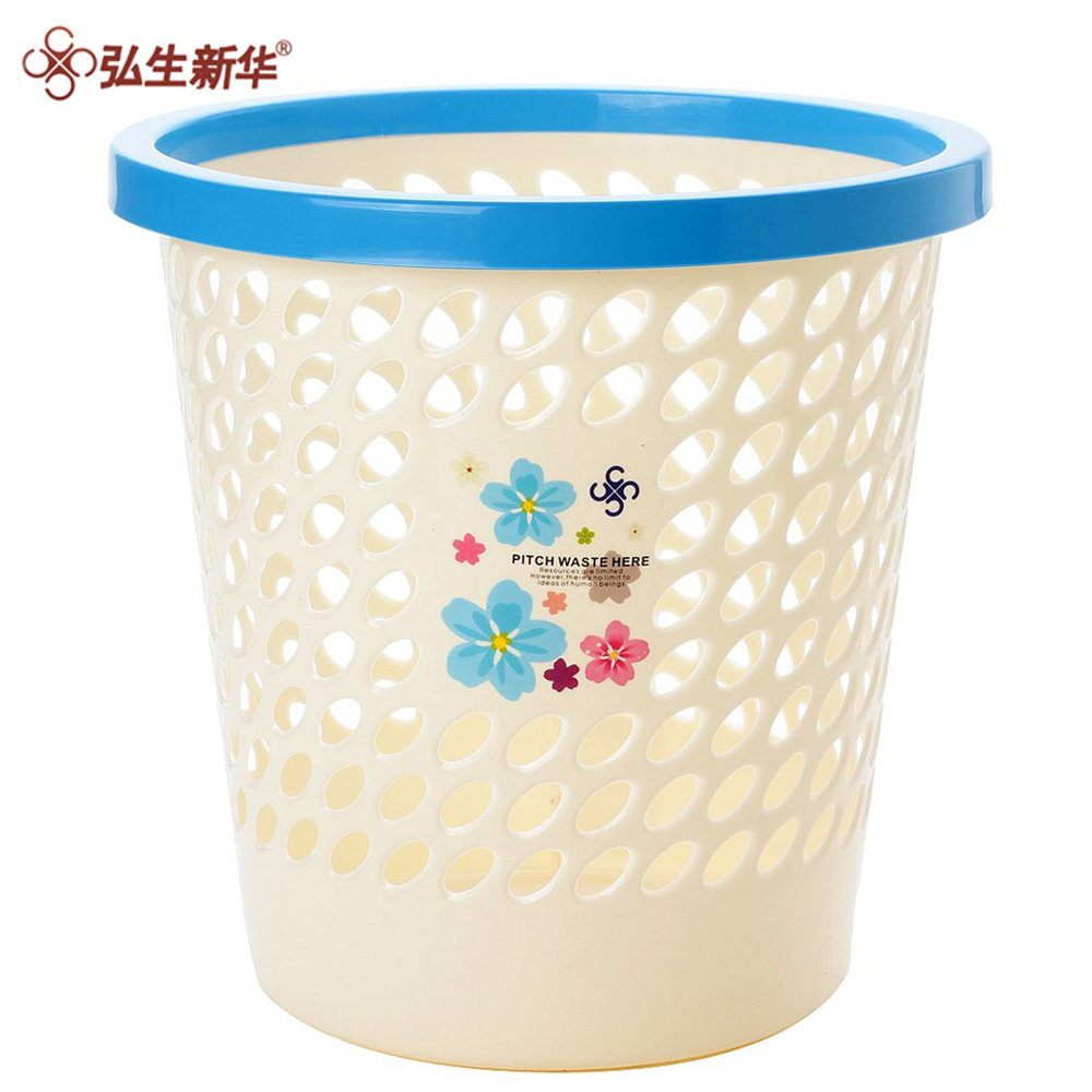【天猫超市】弘生新华 中号 带压圈欧式纸篓垃圾桶垃圾筒颜色随机