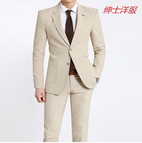 Custom Men's Spring Summer Han Edition Men's Single-row Buttons Fashion for a Two Western Suit Suit-Taobao