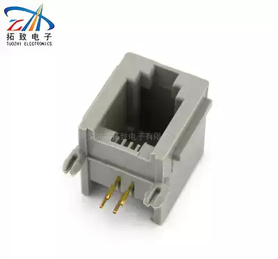 Factory direct telephone line socket communication interface horizontal 616PCB-4P4C thick gray edge