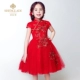 Công chúa váy bé gái váy váy đỏ sườn xám pettiskirt sinh nhật piano trang phục hoa cô gái váy nữ - Váy trẻ em cửa hàng quần áo trẻ em Váy trẻ em