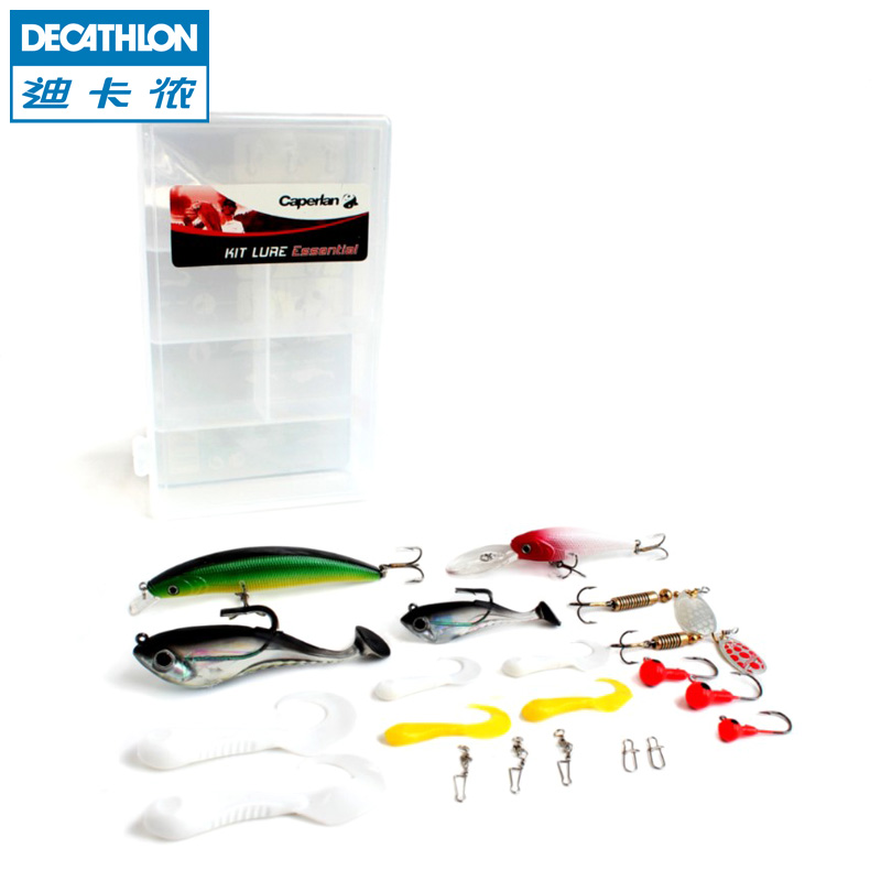 迪卡侬 路亚 饵 套装 旋转亮片 卷尾蛆 硬饵 软饵 鱼饵 CAPERLAN
