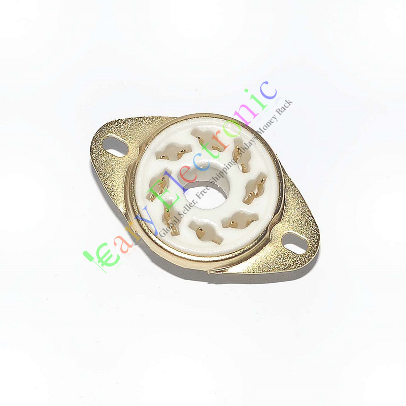 Eight-foot ceramic tube gold-plated GZC8-1-A-G tube seat suitable for 6n9p 5Z2P 6j8p EL34 KT88, etc.