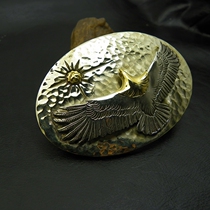 Dongguan Broken Bronze Pure Copper Hand Knocks with Large Eagle Belt Buckle Belt Buckle Mens Buttoned Head High Bridge Eagles White Bronze Man