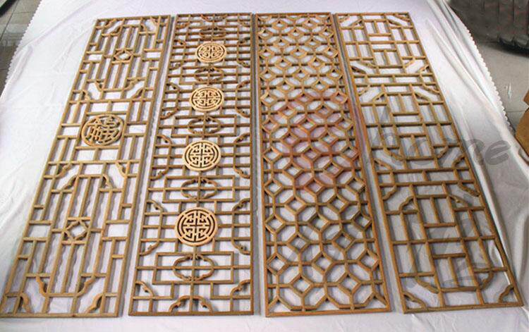 Dongyang wood carving Chinese antique screen Entrance partition Elm lattice Solid wood doors and windows background wall custom