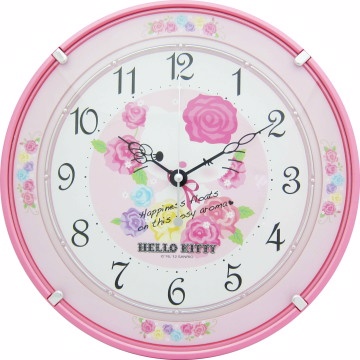 Hello Kitty Rose Style Sweep Second Wall Clock (Pink)