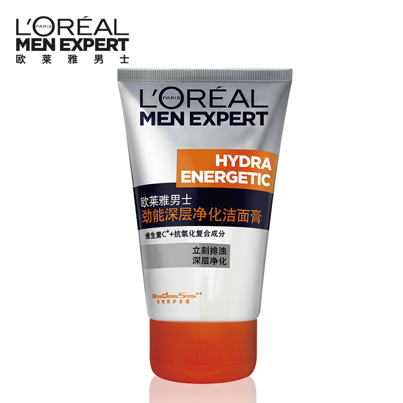 L'OREAL 欧莱雅男士洗面奶 劲能深层净化洁面膏100ml 清洁排浊
