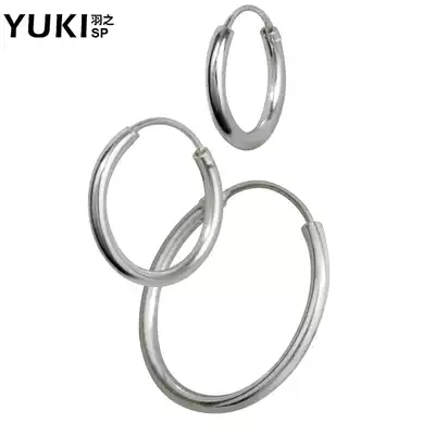 YUKI men and women couples 925 sterling silver earrings Korean earrings ear buckle single ear pin simple cold wind