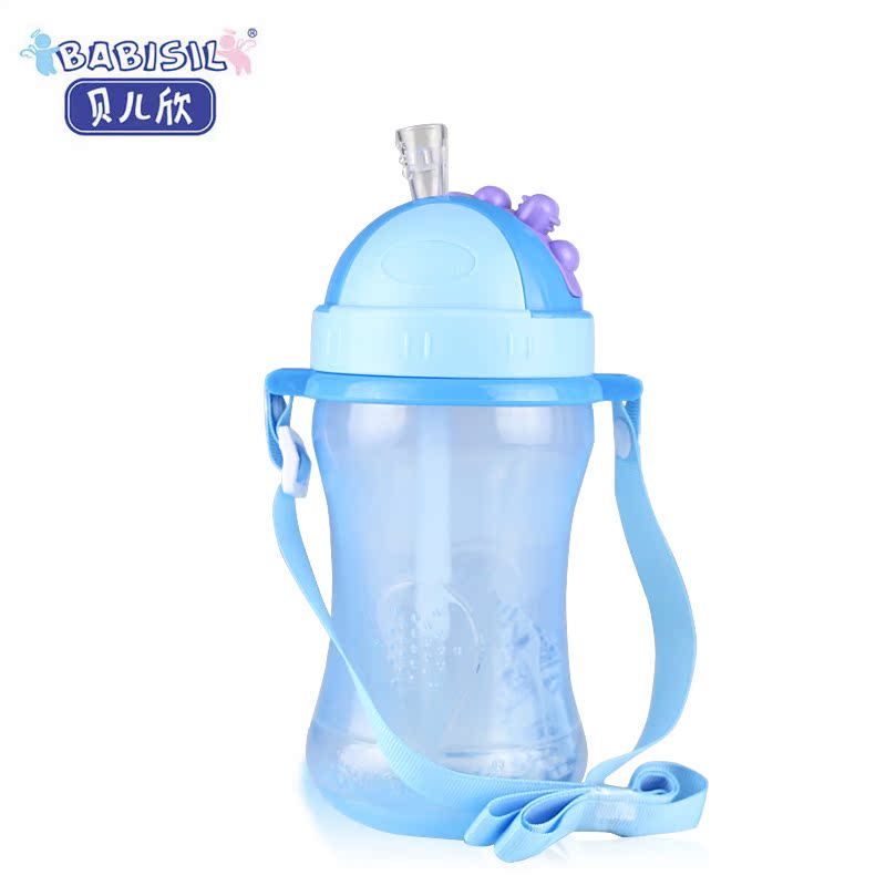 贝儿欣 儿童水壶 防漏吸管水壶宝宝婴儿水杯学饮水壶360ml