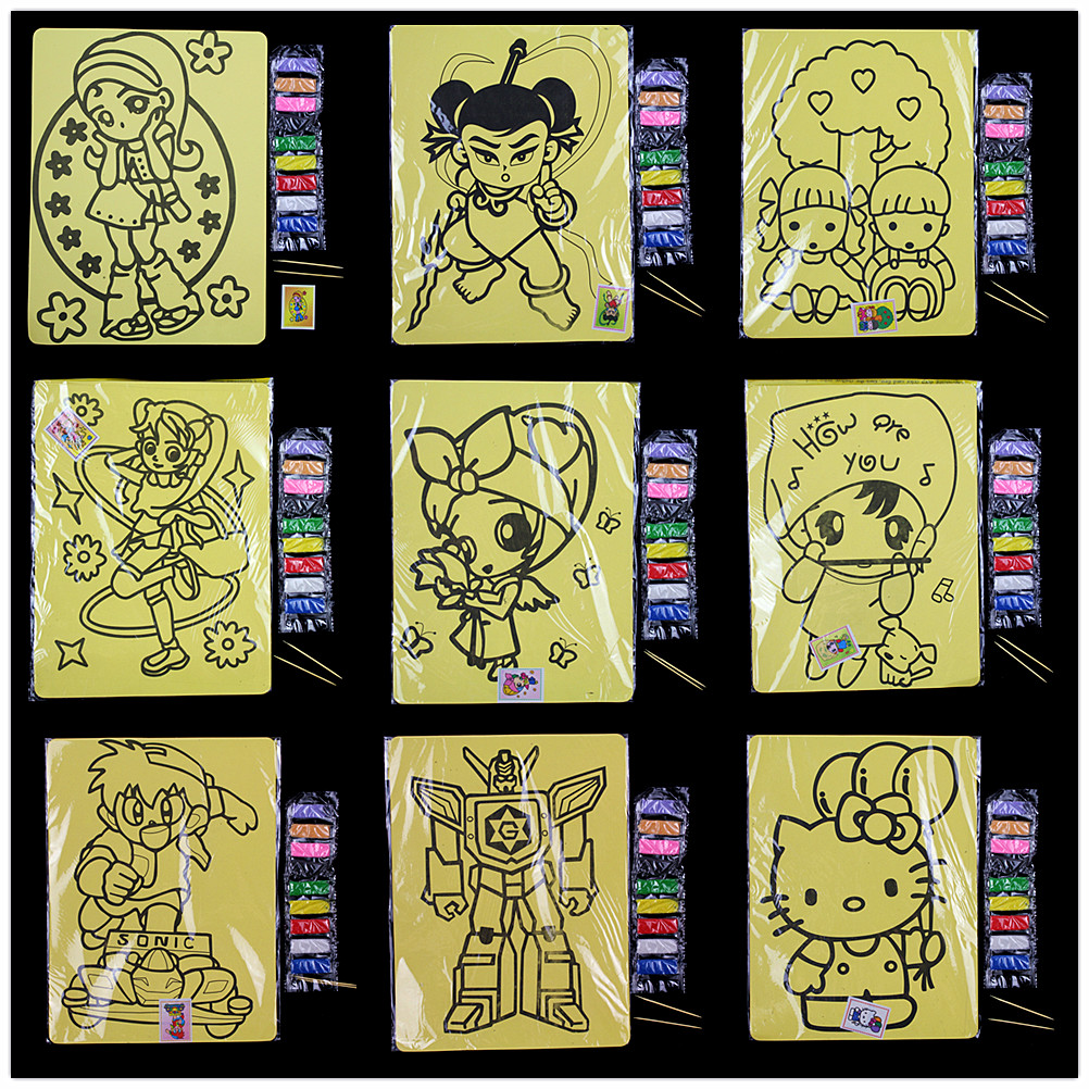 1 sand painting color sand handmade diy making puzzle scratch painting set