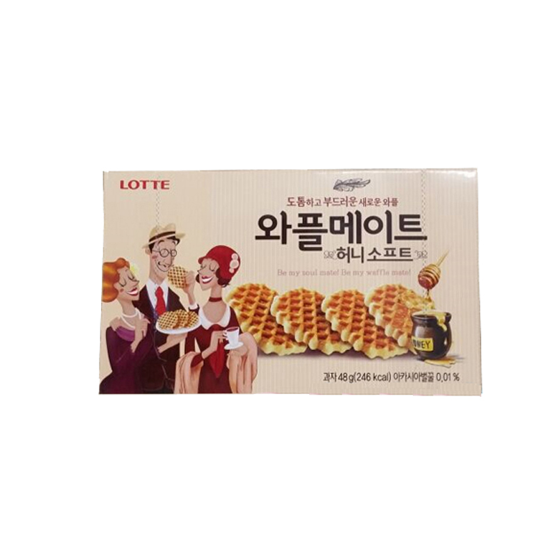 【天猫超市】韩国进口零食品 乐天奶油薄脆饼干鸡蛋瓦夫40g%
