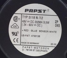 Original ebmpapst TYP 5118N 12 48V 9 5W 3 wire Full metal high temperature 13538