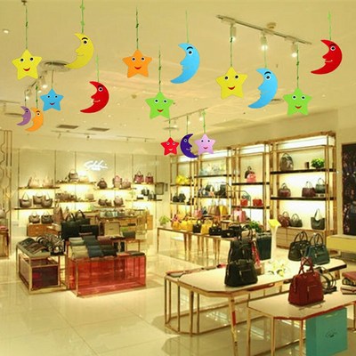 Classroom Layout Shop Dormitory Indoor Baby Room Creative Decoration Double Sided Star Moon Pendant Hanging