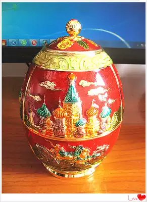 Russian Castle tin tea tube egg tea pot home tea box Teahouse metal color tea jar