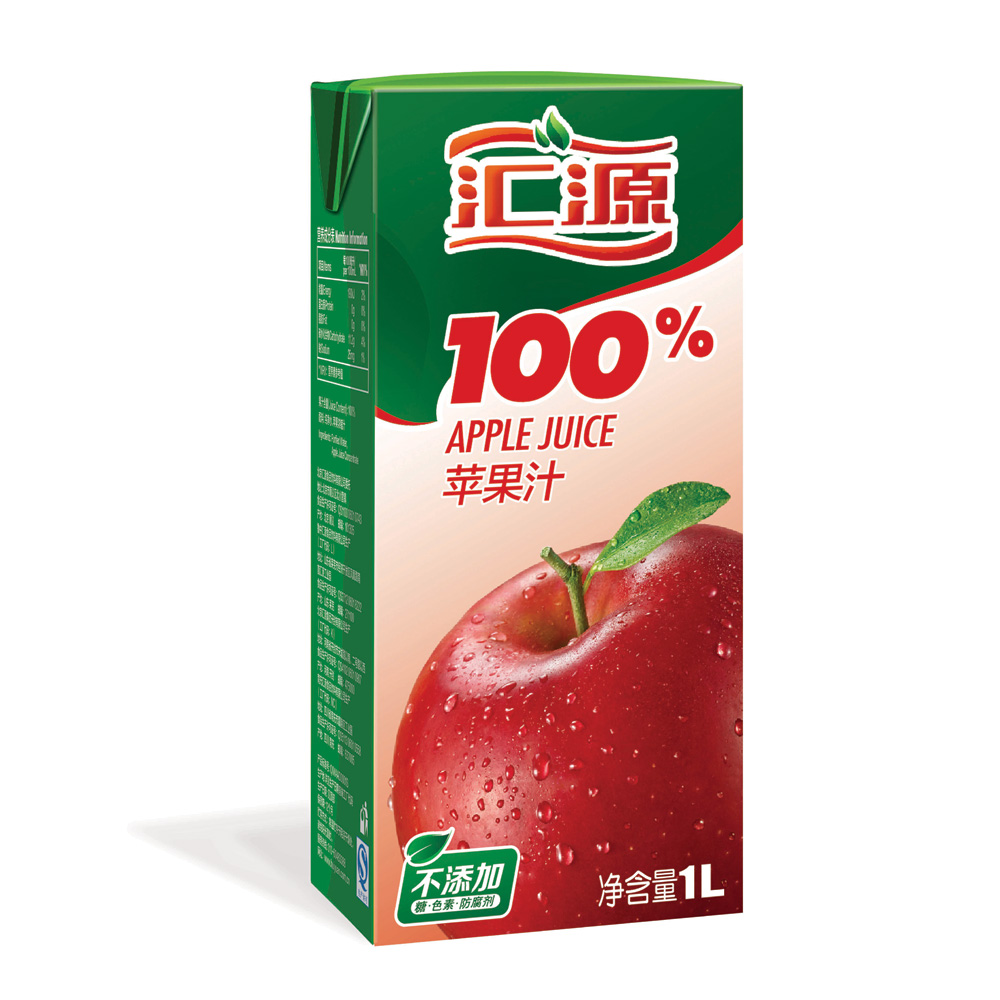 【天猫超市】汇源果汁 100%纯果汁 苹果汁 无添加 饮料 1L单盒装