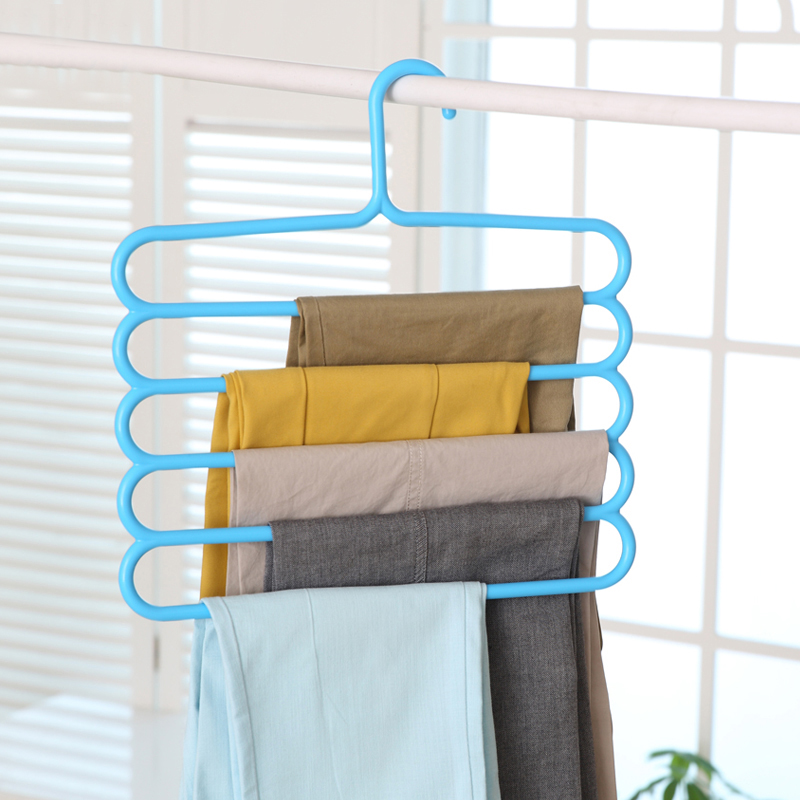 Versatile Magic S Type Clothespants Hung Trousers Hanger Pants Rack Pants Clips Multilayer Trousers Hanger Trousers Shelf Storage