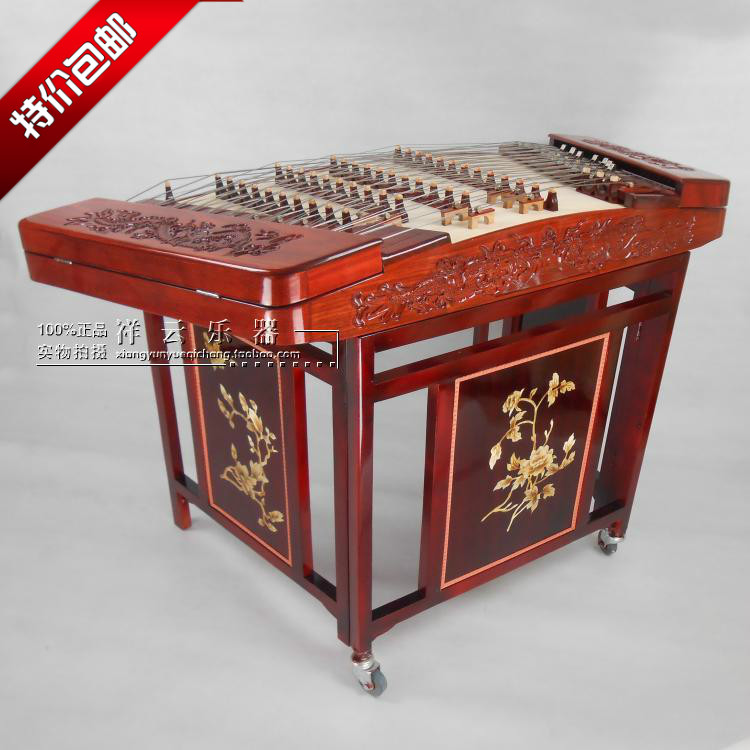 Professional 402 Flower pear embossed red wood embossed Yangqin red wood sculpted dragon Yangqin 402 Yangqin can be billed