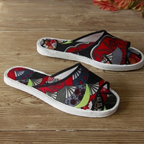 Men and women home mullet bottom cloth shoes spring and autumn summer breathable home couple Mandarin duck floor cloth bottom slippers women