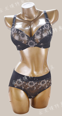 Ou size underwear underwear half-length model props CD E cup big chest underwear bra gold model props