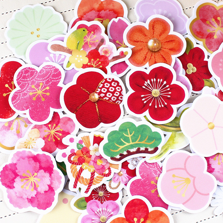Cute Stickers Expression Hand Ledger Perimeter Diary album Decorative Fresh And Plum Blossom