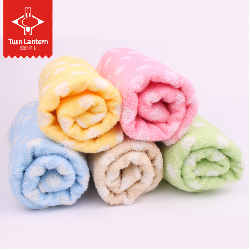 【天猫超市】双灯毛巾 纯棉柔软圆点面巾1条装 AB双色 活性印染