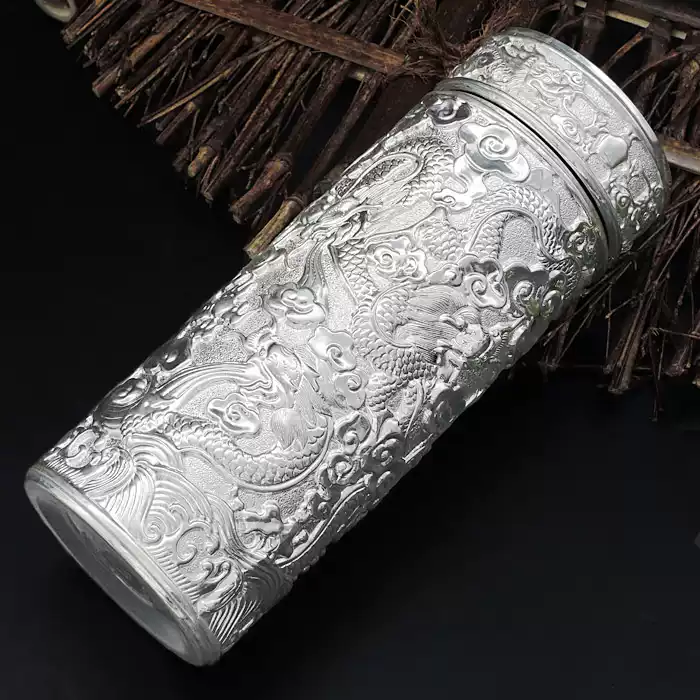純銀 P.T 　酒杯　平安閣 銀杯 純銀320ml保健保溫茶杯足銀九九零中國銀都九龍杯送禮專用-Taobao-Tmall