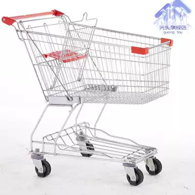 Bald Head Asian supermarket shopping cart hypermarket shopping cart tally basket thick galvanized luggage cart