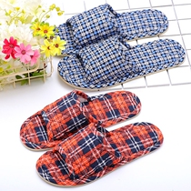 Cloth bottom couple home wooden floor slippers female summer fabric beef tendon bottom non-slip silent indoor soft bottom cotton cloth four seasons