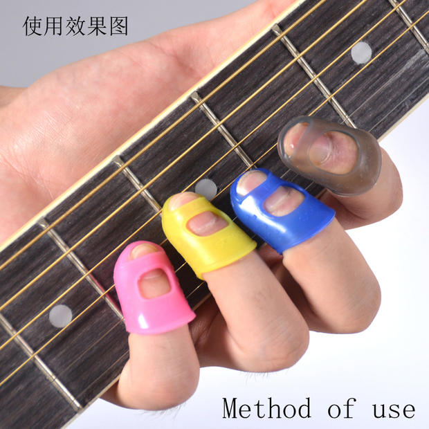 Beginner guitar anti-pain finger sleeves folk guitar silicone finger sleeves bass finger sleeves finger sheaths wooden guitar finger sleeves