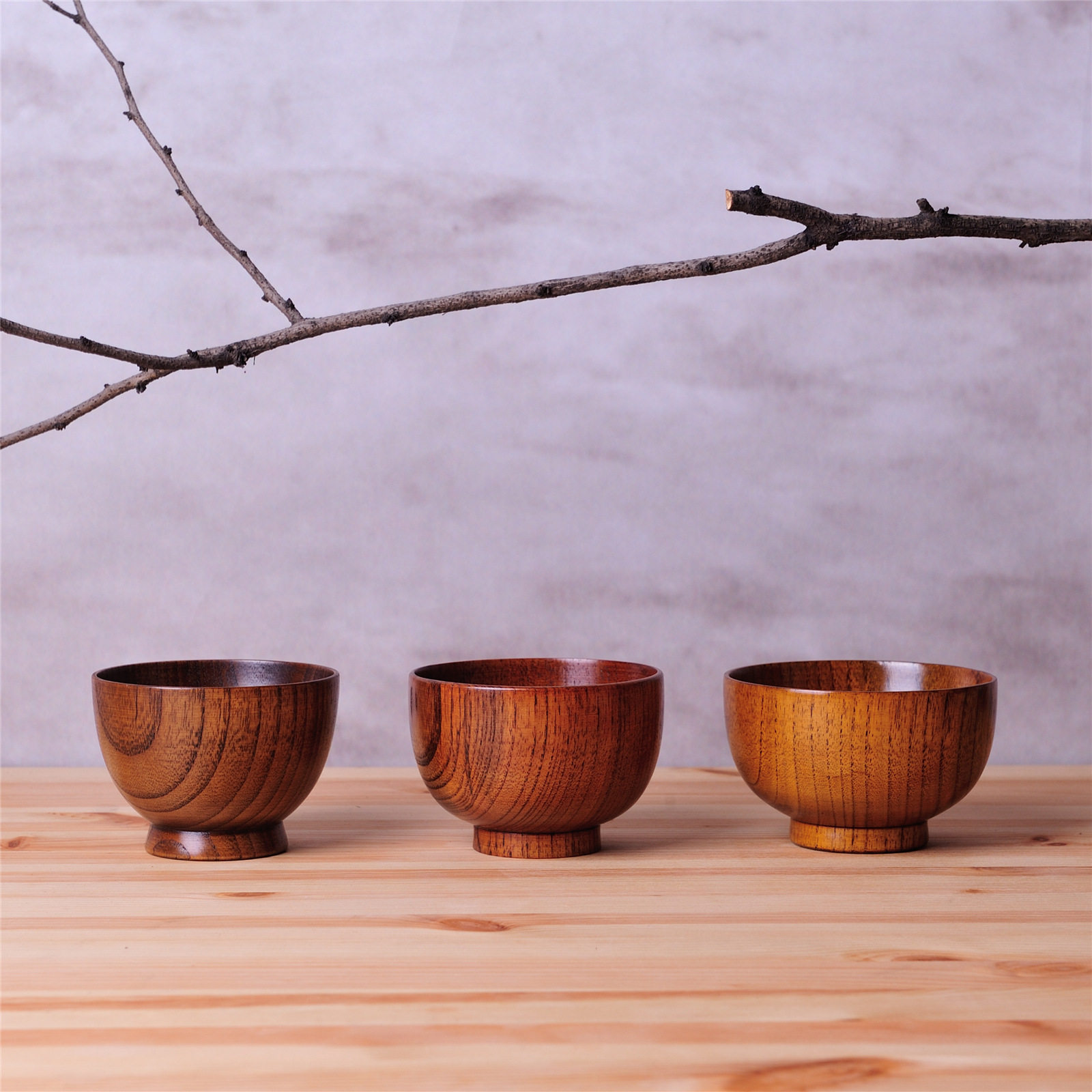 Ruoxu life creative Japanese household wooden tableware baby children baby eating small wooden bowl round bowl side dish bowl