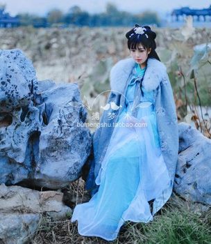 Langya Bang Hu Ge Mei Changsu ແບບ​ດຽວ​ກັນ fox fur cloak cloak Hanfu ເພື່ອ​ປ້ອງ​ກັນ​ຄວາມ​ເຢັນ​ແລະ​ລົມ​