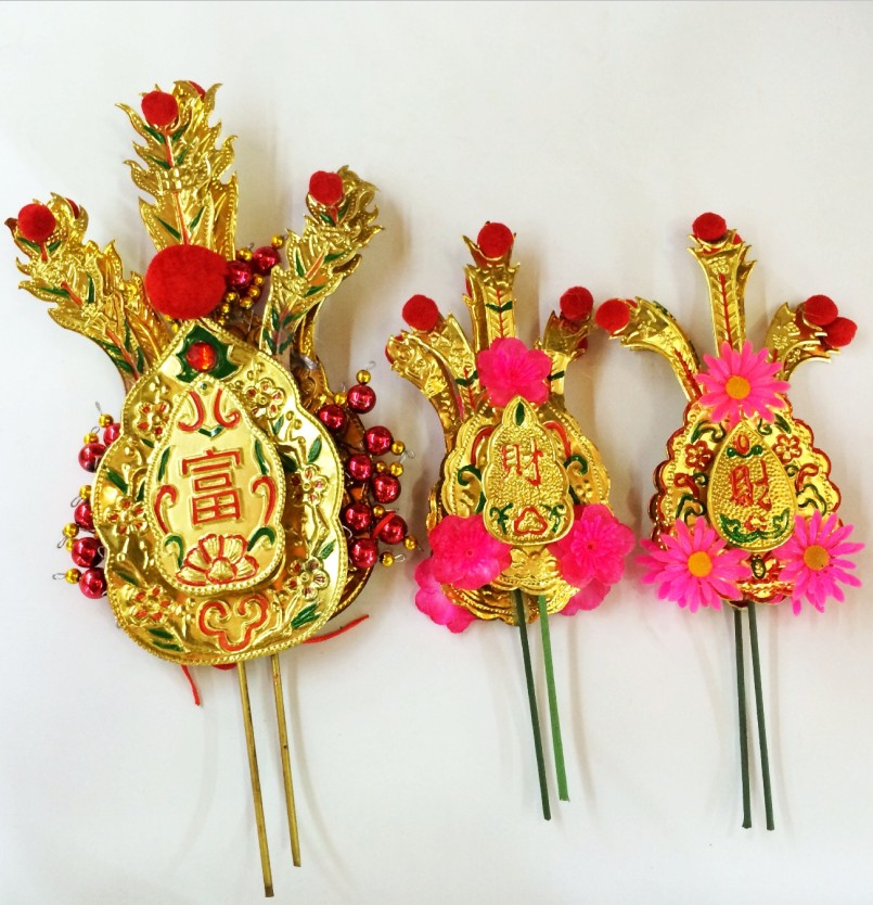 For pre-Buddha Pure Bronze Golden Flower Home Wedding Festive Happy Bedroom Bedside Flower Flower with Flower Arrangement Incense Stove Gold Flower Small size