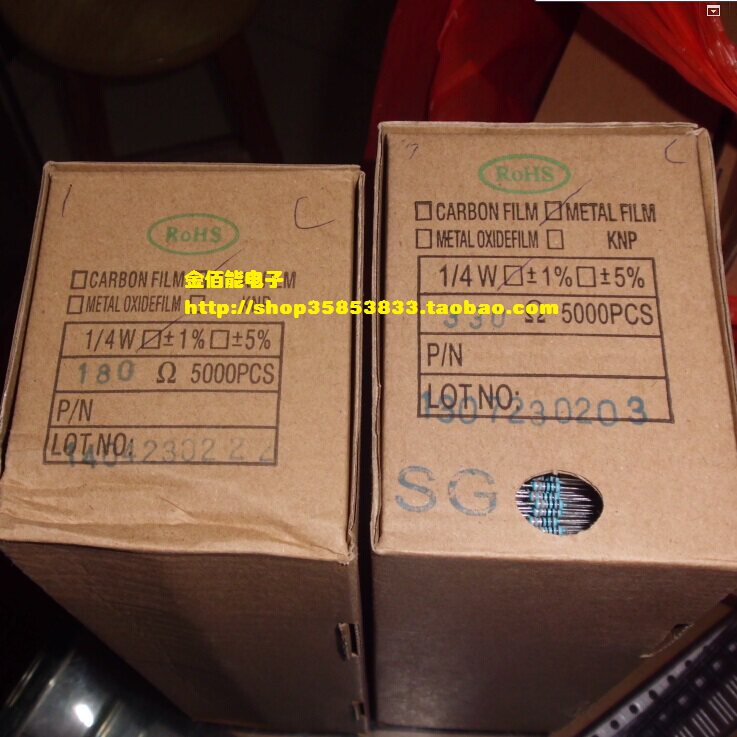 1 4W Metal Film Resistor 10K 1K Error 1% 0 25W Precision Resistor Color Ring