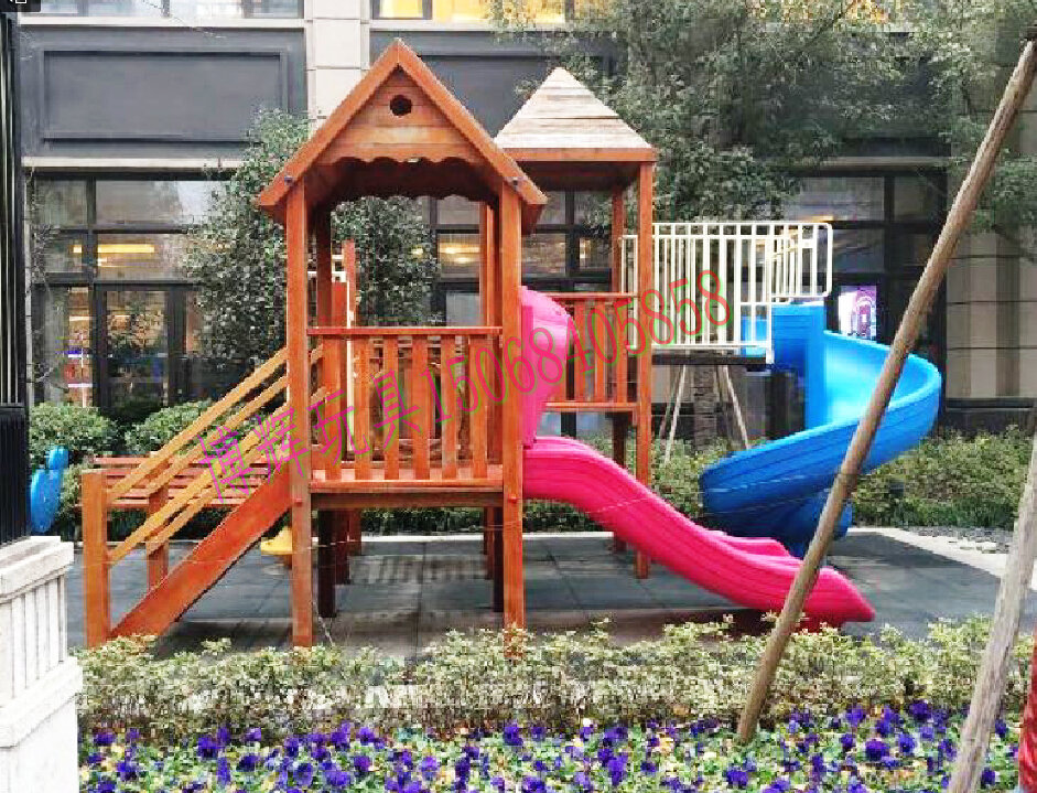 Promotion Children Outdoor Large Wooden Small Doctoral Slides Combination of Wooden Children Pleasure Facilities for Wooden Children of Wooden Children
