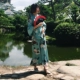 Quần áo nữ phong cách Nhật Bản và cổ điển, in hoa, áo khoác kimono ngắn, áo sơ mi điều hòa nhiệt độ, áo nịt chống nắng phong cách ngày lễ - Áo khoác ngắn