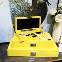 Yellow storage box Model room cloakroom ornaments soft decorations Yellow storage box Model room entrance box