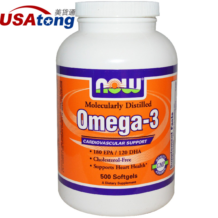 NOW FOODS OMEGA-3分子蒸馏深海鱼油 500粒