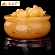 Nine-star rotating Tibetan wind gathering air rich and beautiful yellow jade cornucopia orbors porch Mascot home crafts