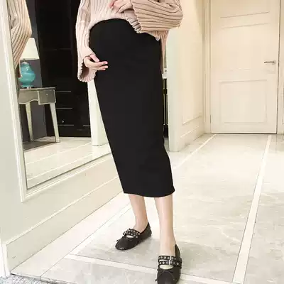 Medium and long version of Cotton Fashion Bag hip autumn and winter pregnant women's skirt spring summer loose belly long skirt tide autumn skirt