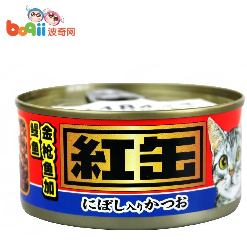 波奇网 宠物猫零食 爱喜雅红罐鳀鱼加金枪鱼猫罐头170g红缶猫湿粮