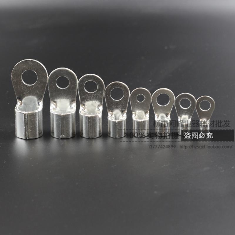 Copper OT10 16 25 35 50 70~240 welded round copper nose cold-pressed bare wire terminal wire ear