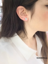 Spanish TOUS Peach Silk Bear 6 mm Color enamel Enamel Small Bear Pure Silver Ear Nail 413213500