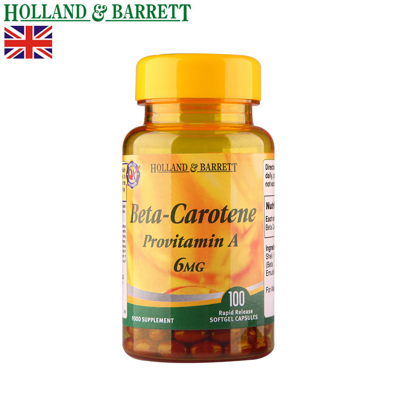 HollandBarrett  英国  β-胡萝卜素营养胶囊(6mg) 100粒香港发货