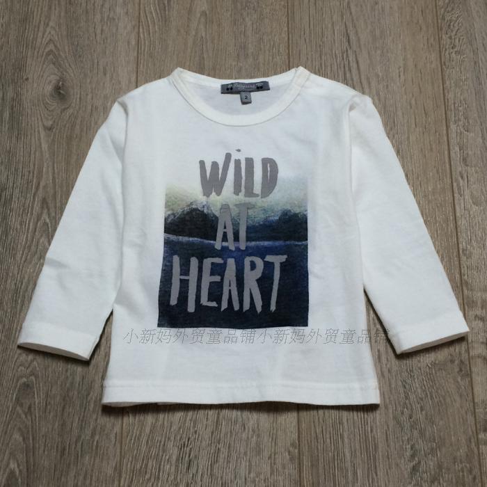 Foreign Trade Export French Single Organic Cotton Letters Long Sleeve T-Shirt