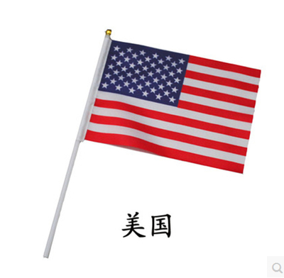 No. 8 14*21CM American Hand Flag Hand Waving American Flag Small Flags of Various Countries Waving Flags Foreign Flags