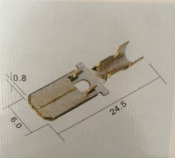6 3 inserts with hole outer width 6 3 long 25 copper wire nose male head plug-in sheet type joint