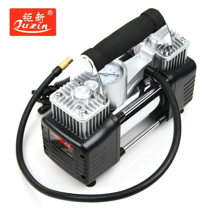 钜新205车载充气泵双缸高压电动12V汽车用轮胎打气泵点烟器便携式