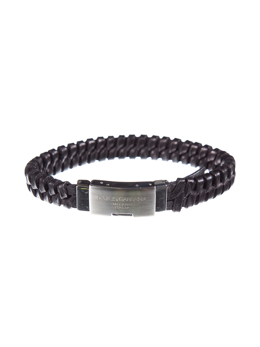 Dolce&Gabbana 黑色铭牌编织手环